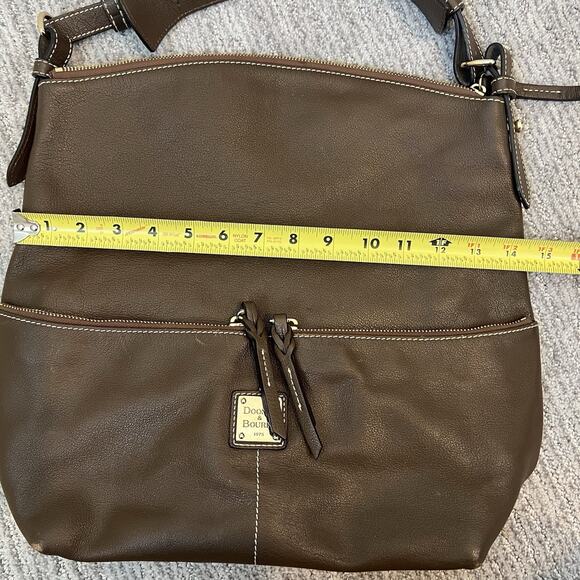 Dillen Pocket Sac Dooney & Bourke Brown Leather Hobo Bag Purse Shoulder - Picture 8 of 9